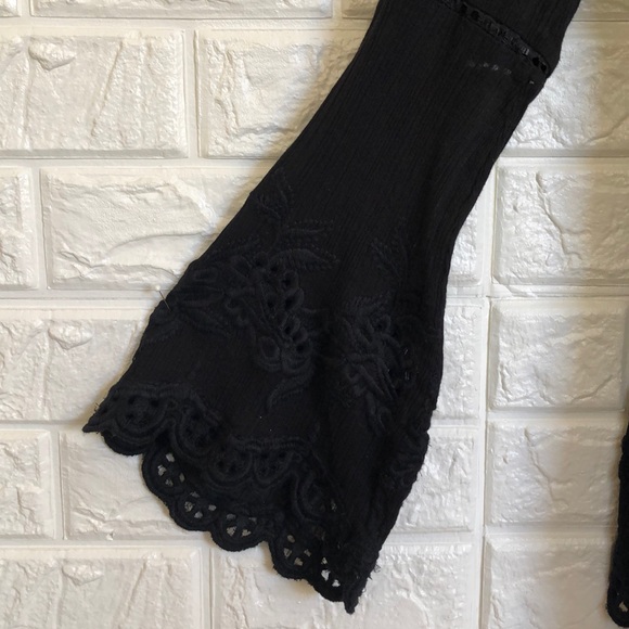 Boston Proper semi sheer gauze crochet detail top - Picture 3 of 11